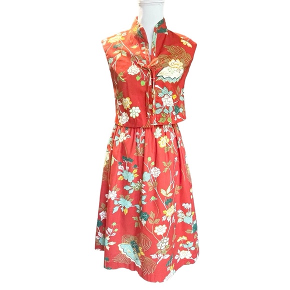 Vintage 1970s HearSay Floral Sleeveless Midi Dress w/ Matching Bolero Size 8 - Picture 3 of 16